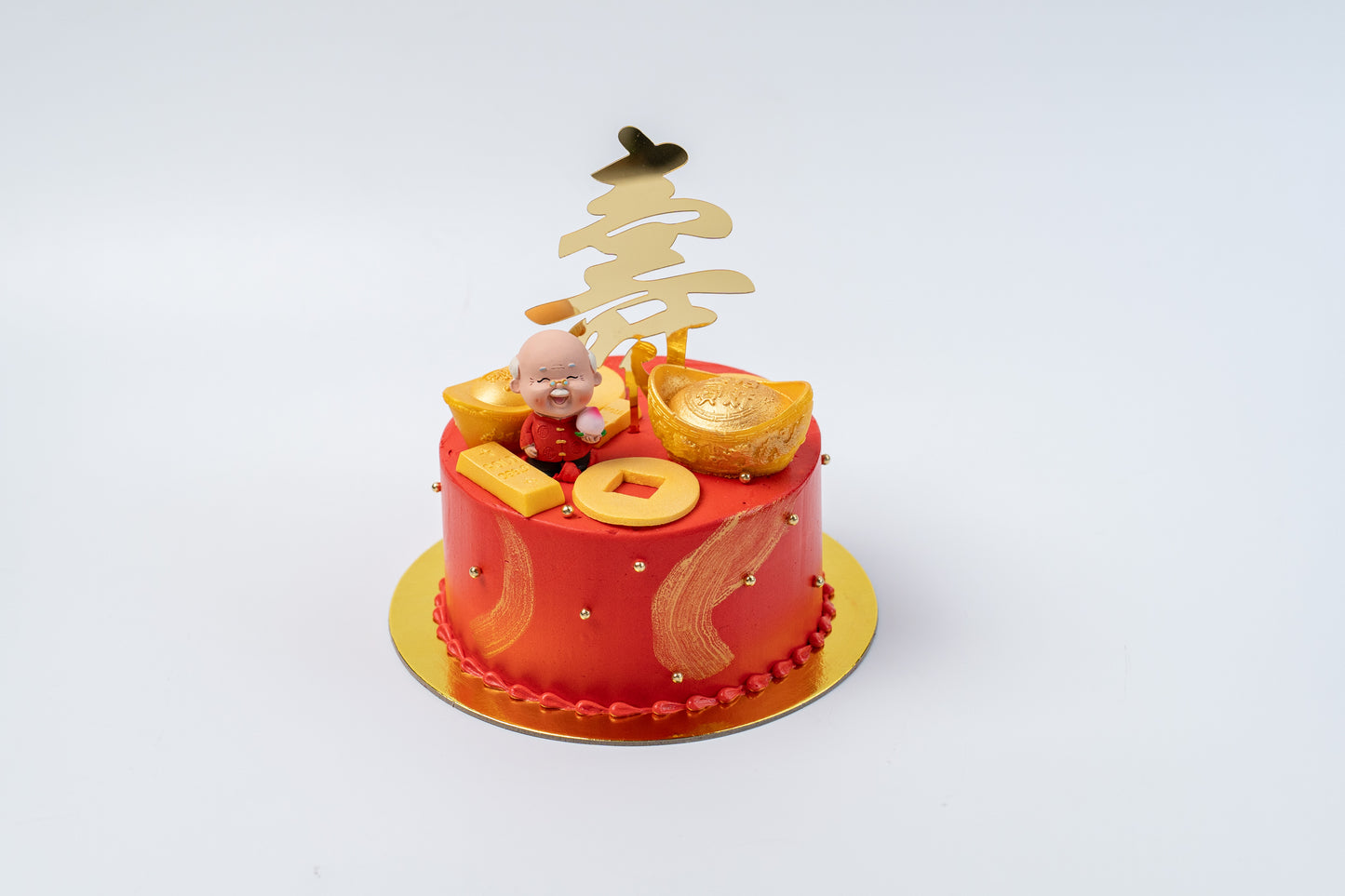Chinese Birthday Cake - Angkong, Gold Ingots, Bars and Coins