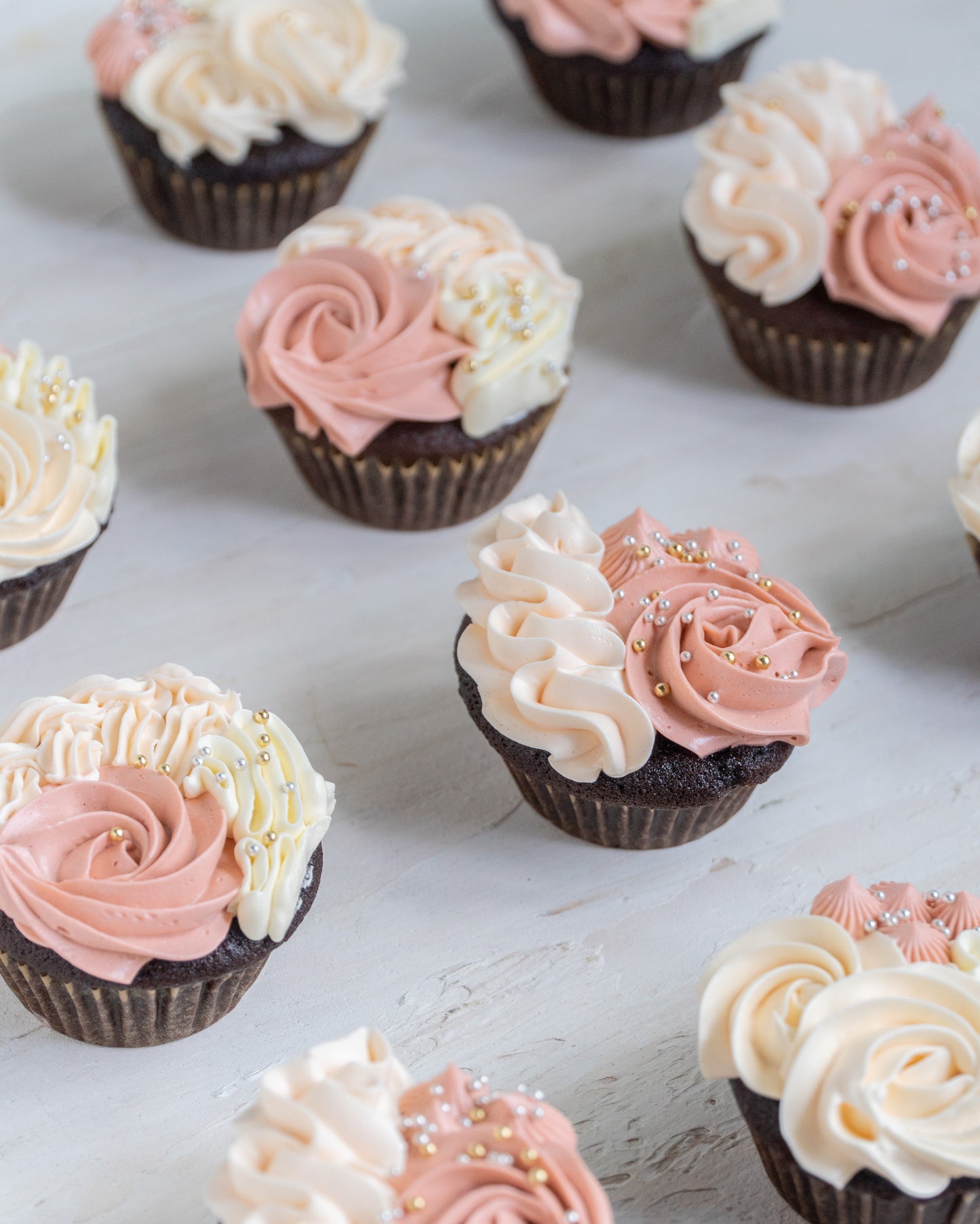 Custom Chocolate Cupcakes - Swirls and Rosettes