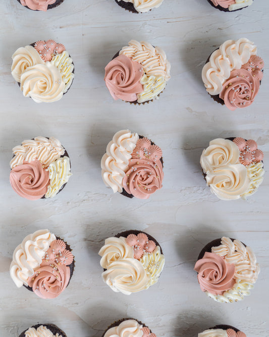 Custom Chocolate Cupcakes - Swirls and Rosettes