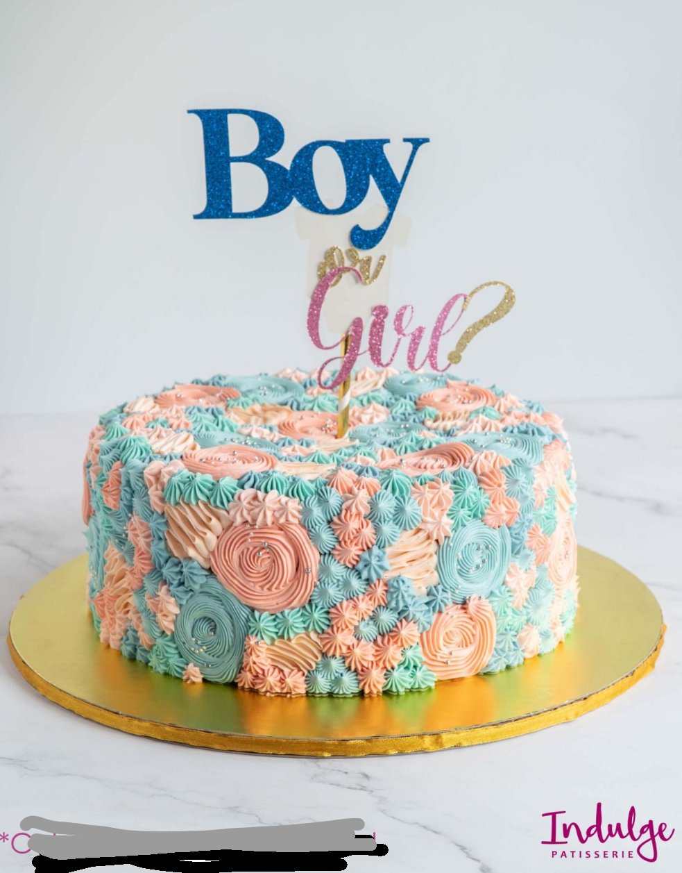 Custom Vanilla Cake - Chico Gender Reveal - 9 inches