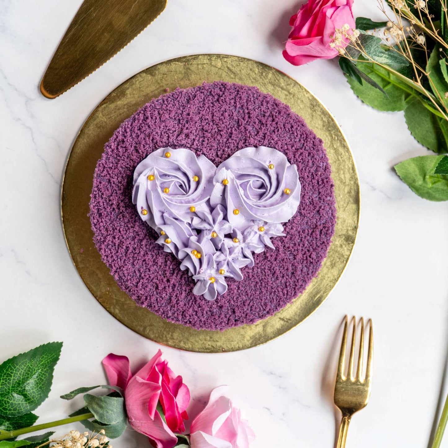 Ube Heart Cake