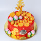 Chinese Birthday Cake - Chinese Long Life Peaches/Gold Ingots, Bars and Coins