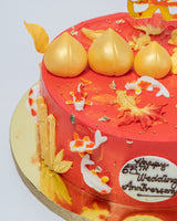Chinese Birthday Cake - Chinese Long Life Peaches/Koi/Bamboo — photo 4