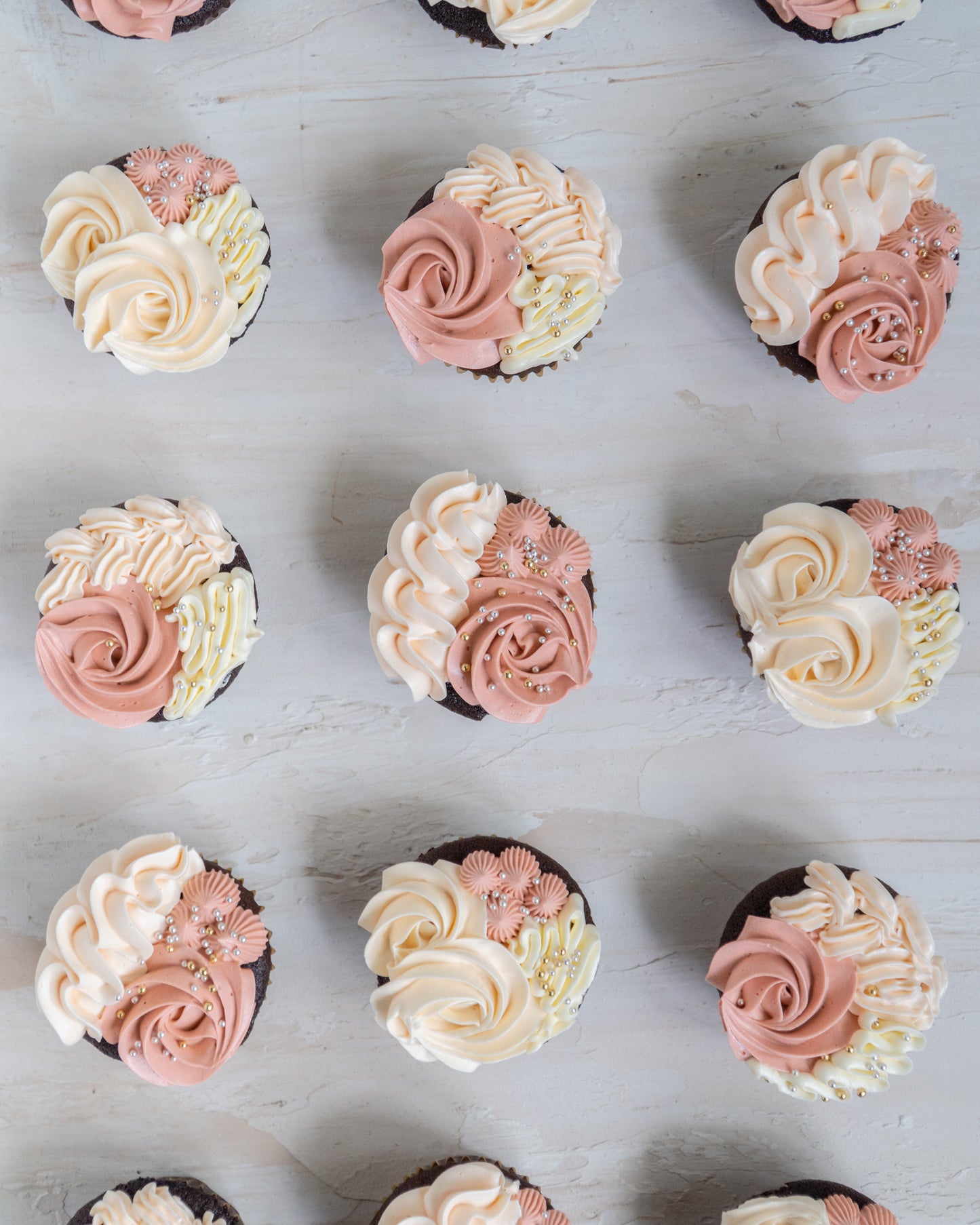 Custom Chocolate Cupcakes - Swirls and Rosettes