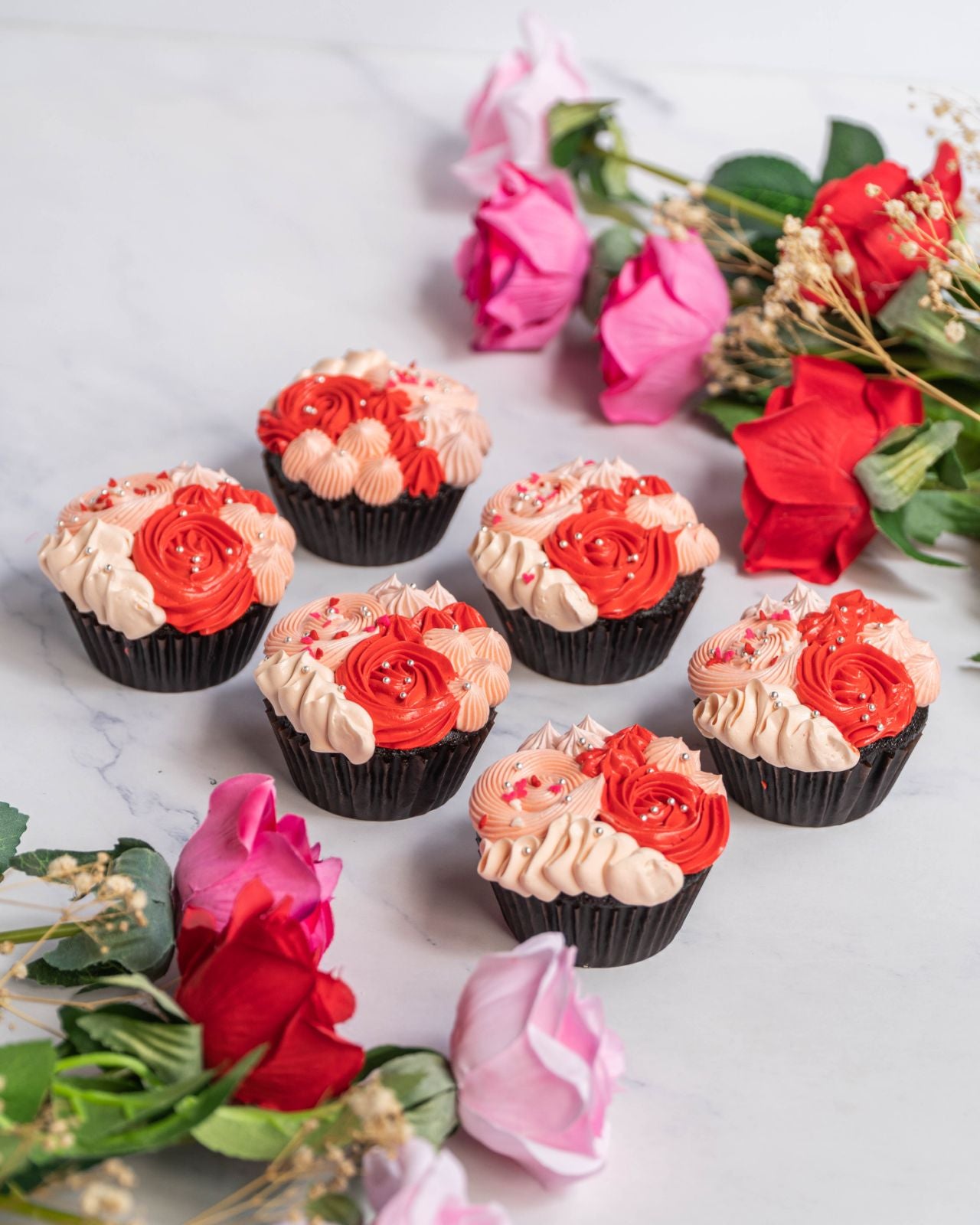 Custom Chocolate Cupcakes - Chico Valentines Design